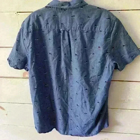 American Eagle Outfitters seriously soft button down, sneakers medium, blue, EUC - Picture 3 of 4